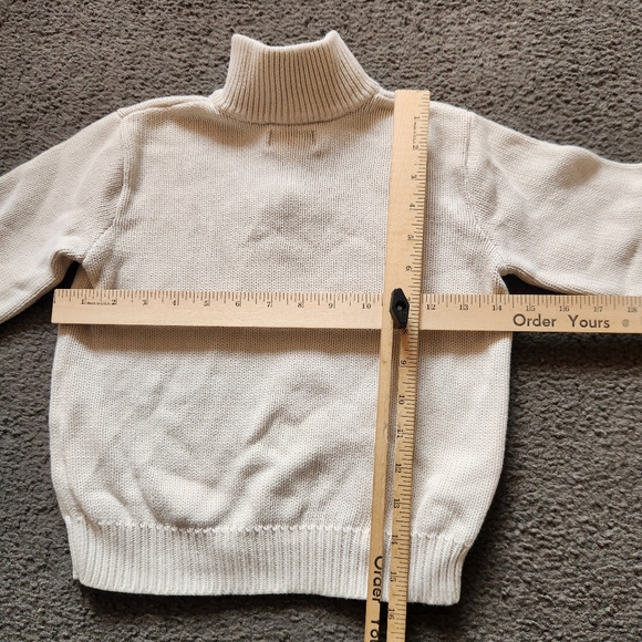 RALPH LAUREN POLO Kids Sweater Size 6 Cream Pullover 1/4 Zip Logo Designer - Picture 8 of 10